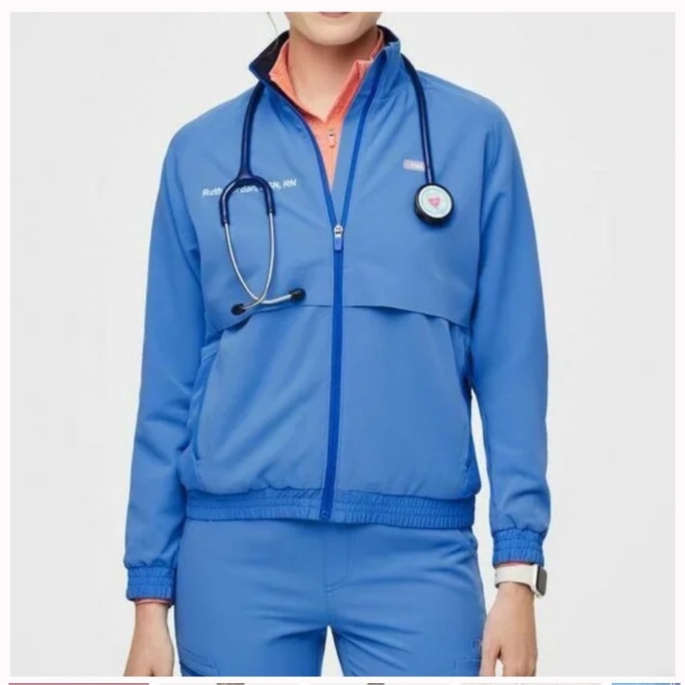 Limited edition capri blue scrub jacket